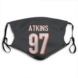 Geno Atkins Cincinnati Bengals Black Jersey Name & Number Face Mask With PM2.5 Filter