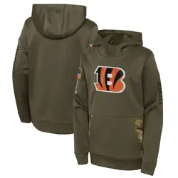 Nike Cincinnati Bengals Youth Olive 2022 Salute To Service Performance Pullover Hoodie