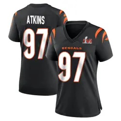 Nike Geno Atkins Cincinnati Bengals Women's Game Black Team Color Super Bowl LVI Bound Jersey