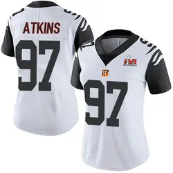 Nike Geno Atkins Cincinnati Bengals Women's Limited White Color Rush Vapor Untouchable Super Bowl LVI Bound Jersey