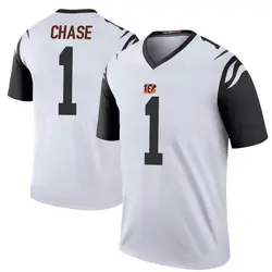 Nike Ja'Marr Chase Cincinnati Bengals Men's Legend White Color Rush Jersey