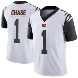Nike Ja'Marr Chase Cincinnati Bengals Men's Limited White Color Rush Vapor Untouchable Jersey