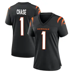 Nike Ja'Marr Chase Cincinnati Bengals Women's Game Black Team Color Jersey