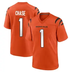 Ja'Marr Chase Cincinnati Bengals Youth Game Orange Jersey