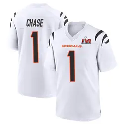 Nike Ja'Marr Chase Cincinnati Bengals Youth Game White Super Bowl LVI Bound Jersey