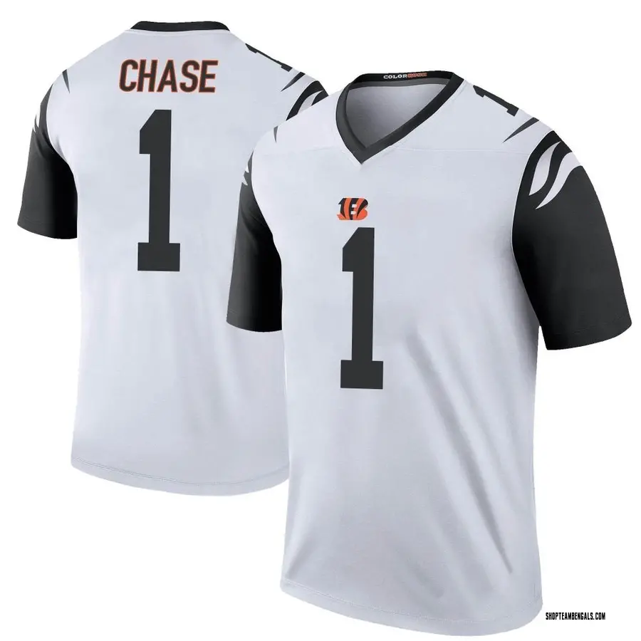 Nike Ja'Marr Chase Cincinnati Bengals Youth Legend White Color Rush Jersey