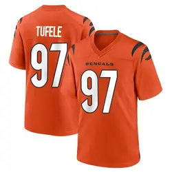 Nike Jay Tufele Cincinnati Bengals Men's Game Orange Jersey