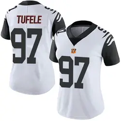 Nike Jay Tufele Cincinnati Bengals Women's Limited White Color Rush Vapor Untouchable Jersey