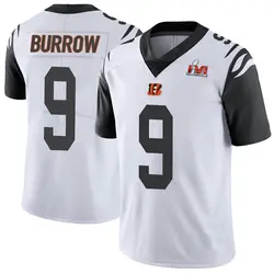 Nike Joe Burrow Cincinnati Bengals Youth Limited White Color Rush Vapor Untouchable Super Bowl LVI Bound Jersey