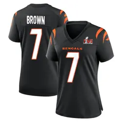Nike Jon Brown Cincinnati Bengals Women's Game Black Team Color Super Bowl LVI Bound Jersey