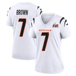 Nike Jon Brown Cincinnati Bengals Women's Game White Super Bowl LVI Bound Jersey
