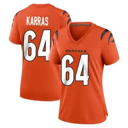 Nike Ted Karras Cincinnati Bengals Women's Game Orange Jersey